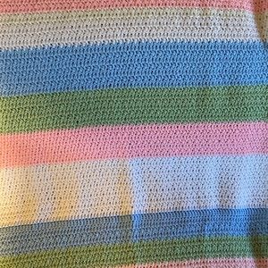 New Handcrafted Multi Color 41”x 32” Baby Blanket / Afghan